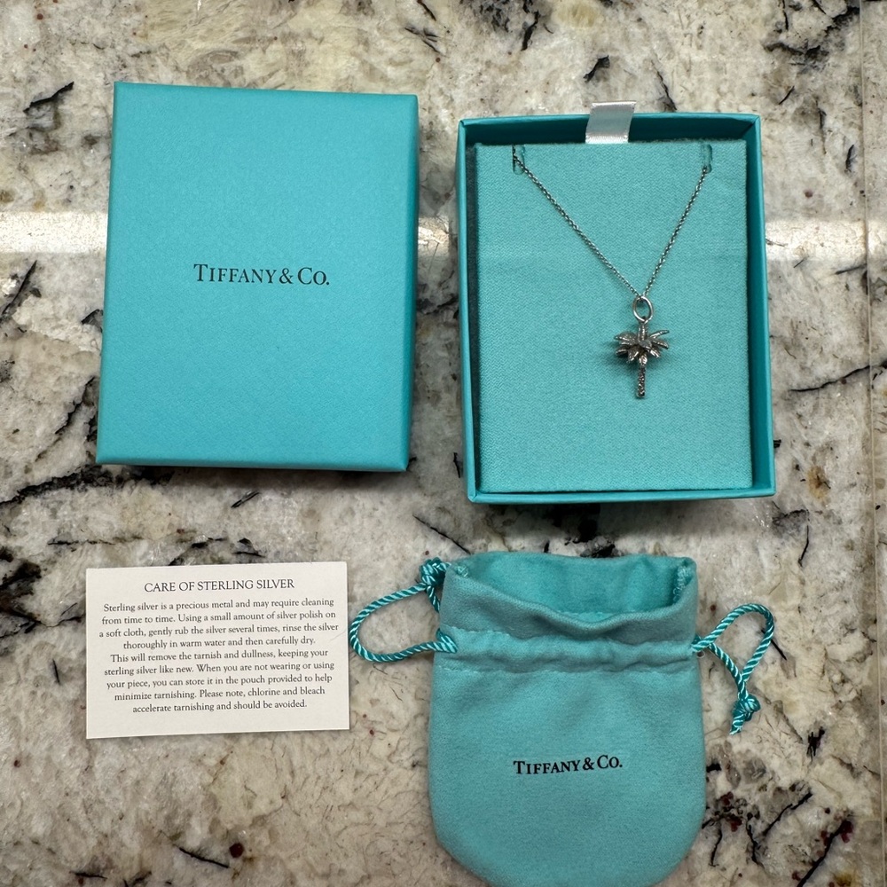 Tiffany & Co. Silver palm tree pendant and Necklace!!!!